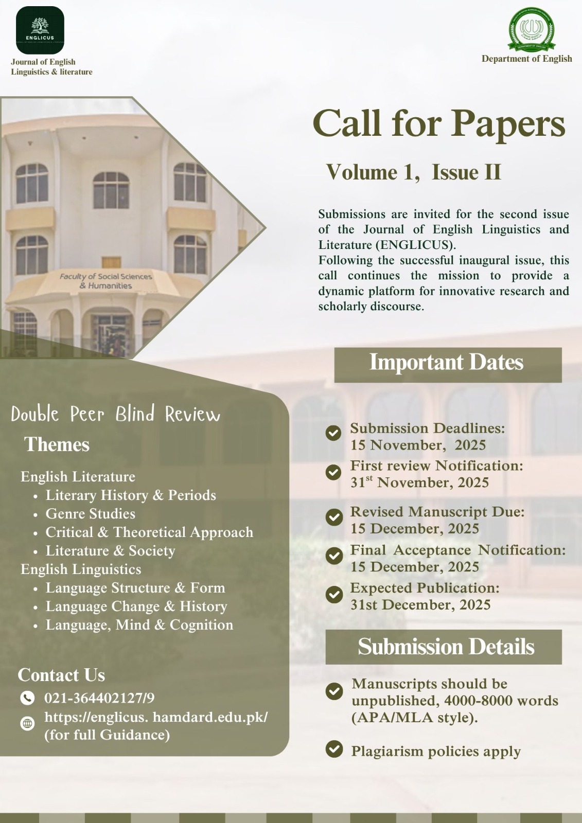 					View Vol. 1 No. 2 (2025): Hamdard Englicus
				